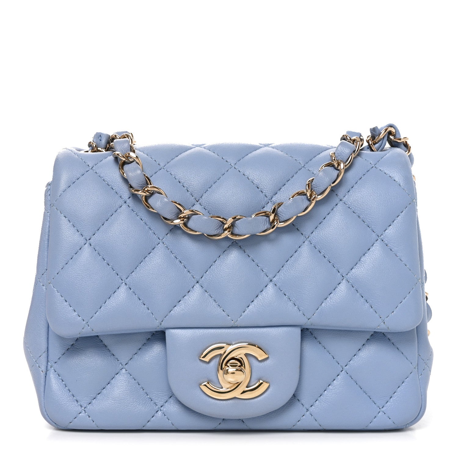 Chanel Lambskin Quilted Mini Square Flap Blue 1 of 10
