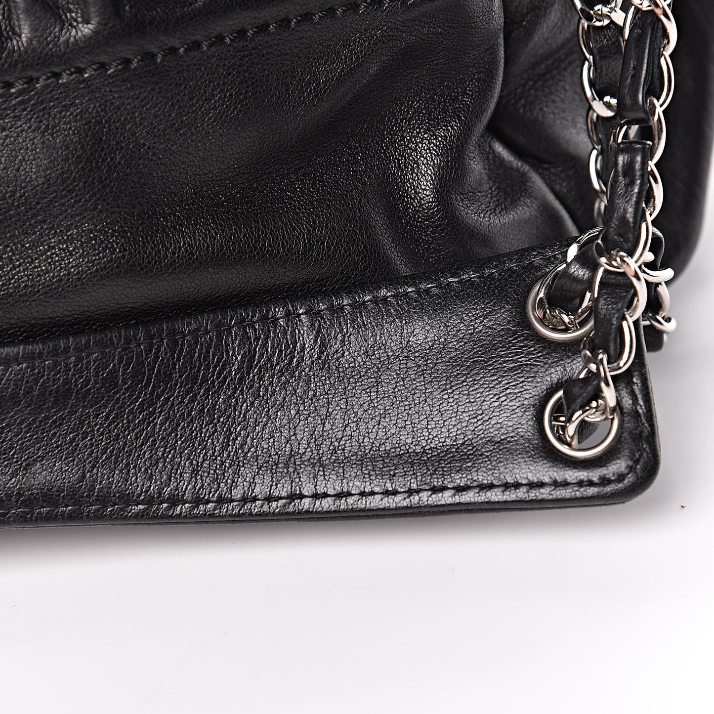 Lambskin Lax Accordion Hobo Black