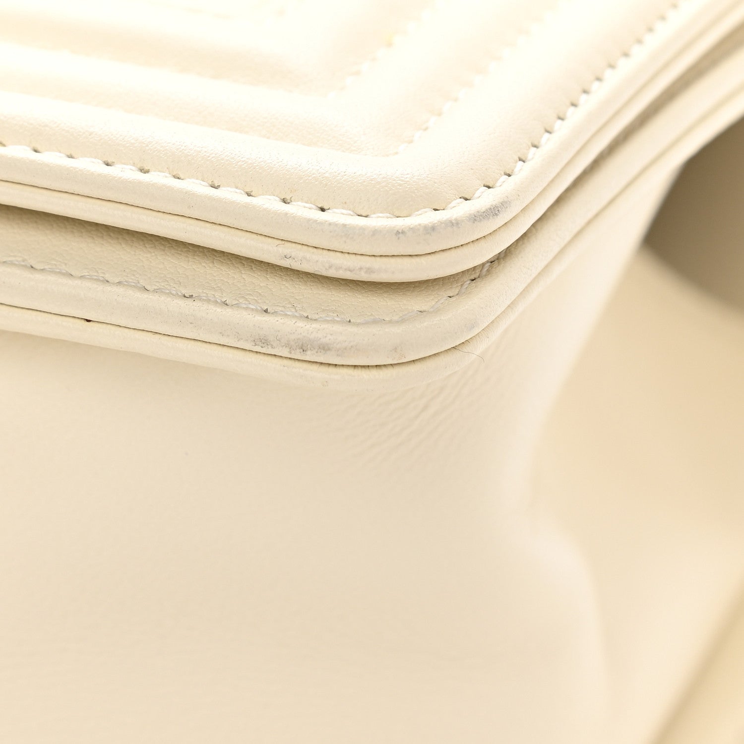 Chanel Calfskin Chevron Quilted Medium Boy Flap Ivory 10 of 12