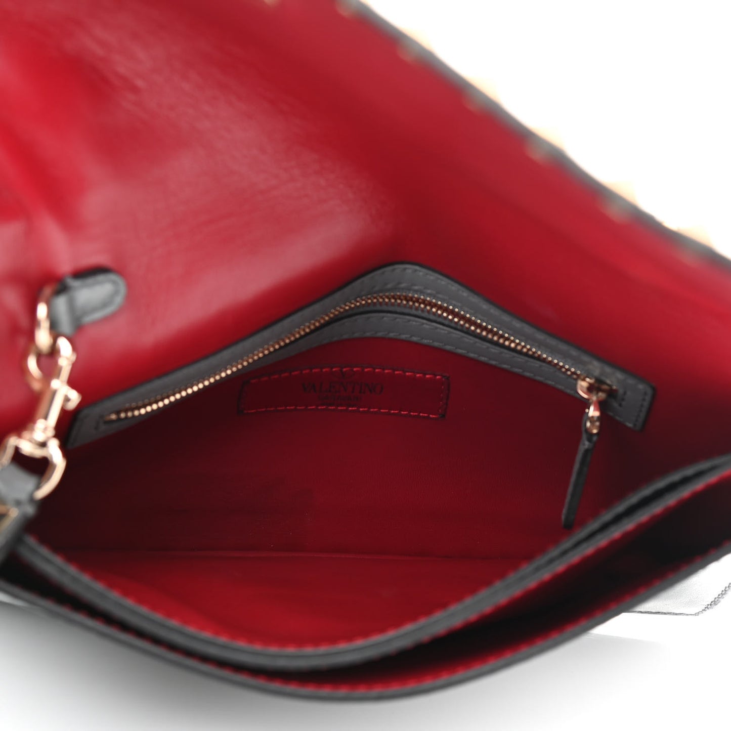 Nappa Rockstud Wristlet Clutch Light Stone
