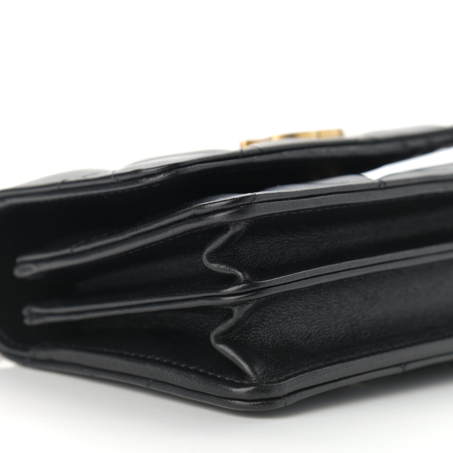 Chanel Lambskin Enamel Quilted Pending CC Clutch With Chain Black 7 of 8