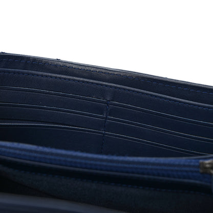 Chanel Calfskin Quilted Large Boy Gusset Flap Wallet Navy Blue 6 of 6