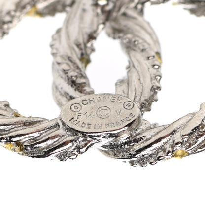 Chanel Crystal Twisted CC Earrings Silver 4 of 5