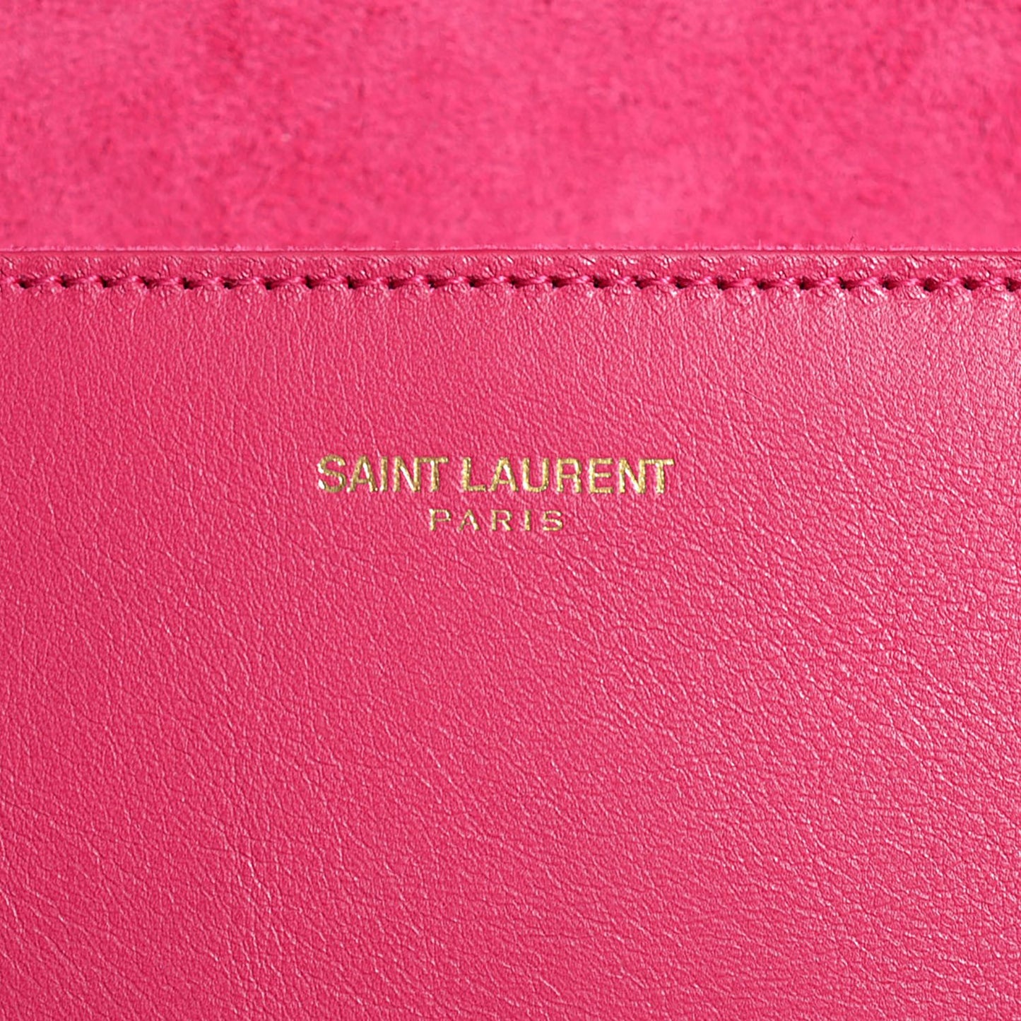 Calfskin Classic Y Ligne Clutch Fuchsia