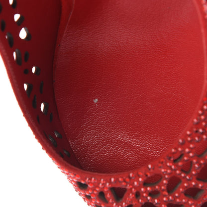 Jimmy Choo Suede Crystal Perforated Romy 100 Pumps 38 Red 11 of 17