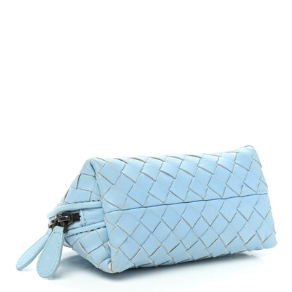 Bottega Veneta Nappa Intrecciato Small Cosmetic Pouch Light Blue 4 of 10