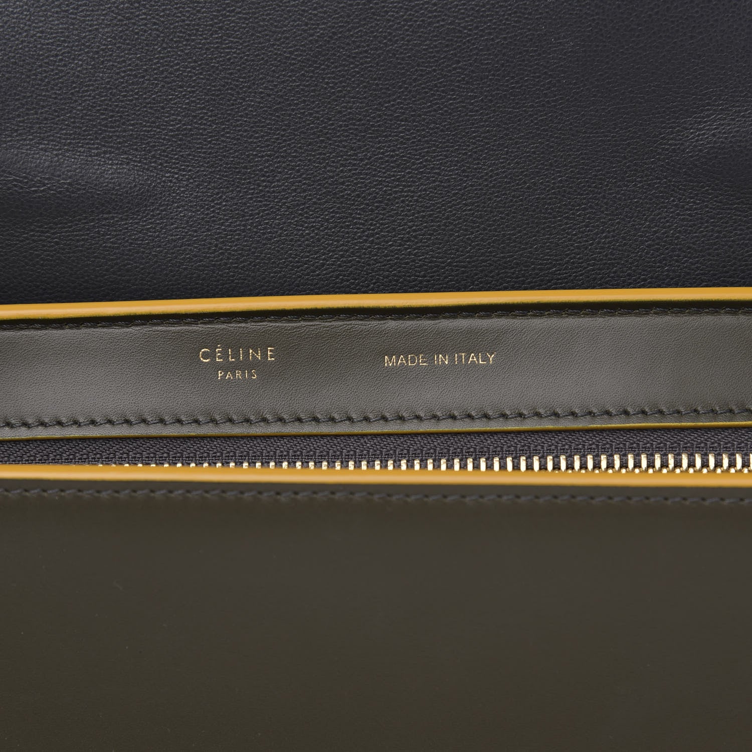 Celine Calfskin Small Bi-Color Trapeze Yellow 6 of 13