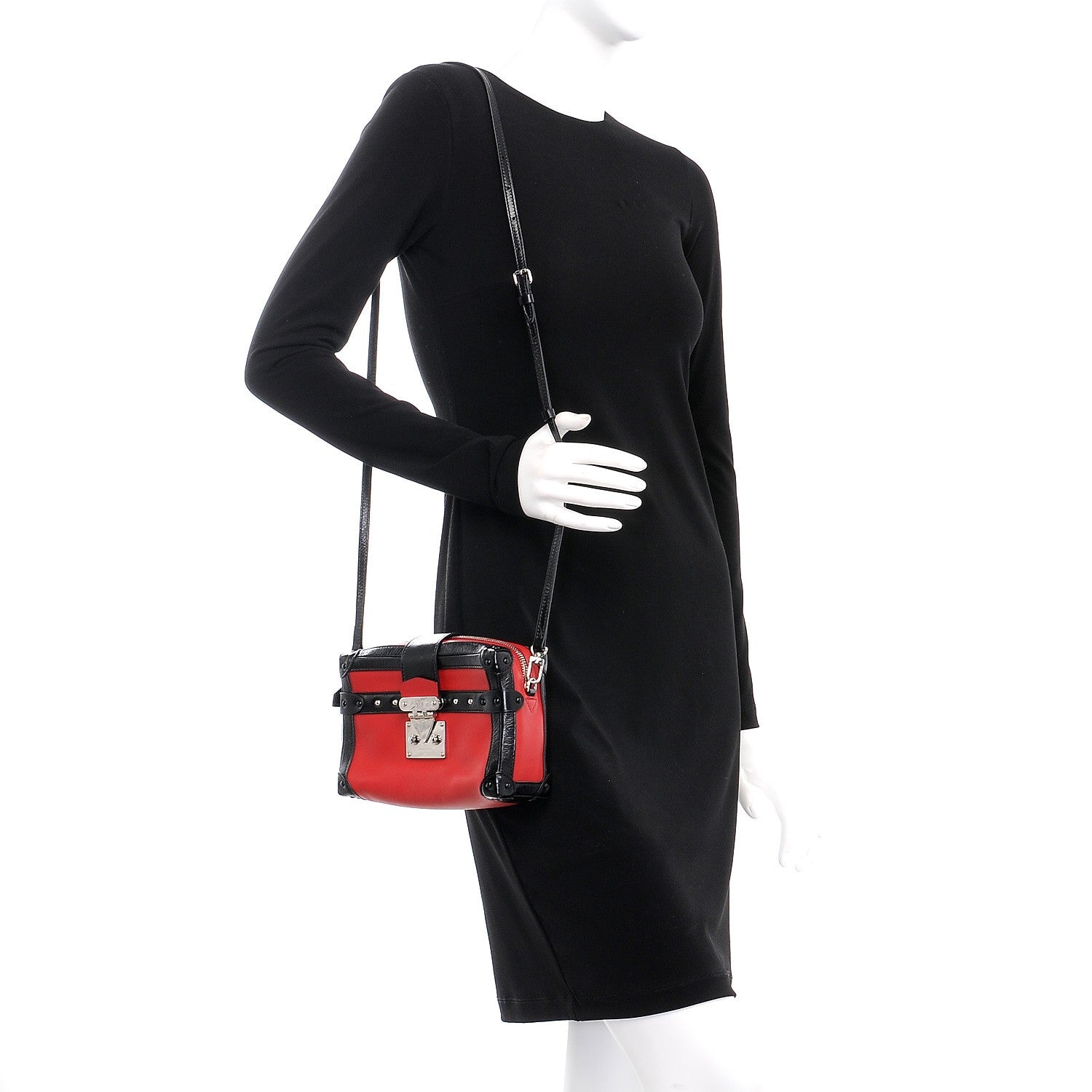 Louis Vuitton Calfskin Petite Malle Soft MM Rouge 2 of 8