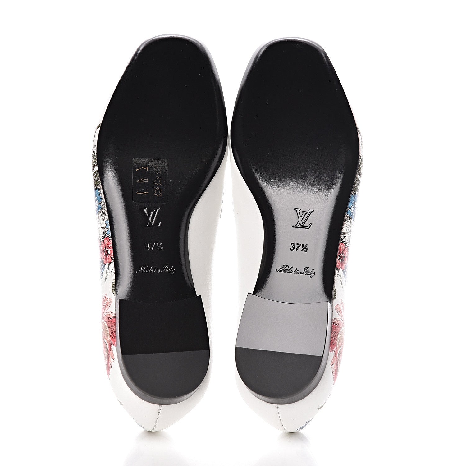 Louis Vuitton Calfskin Upper Case Flat Flowers Loafer 37.5 White Multicolor 5 of 10