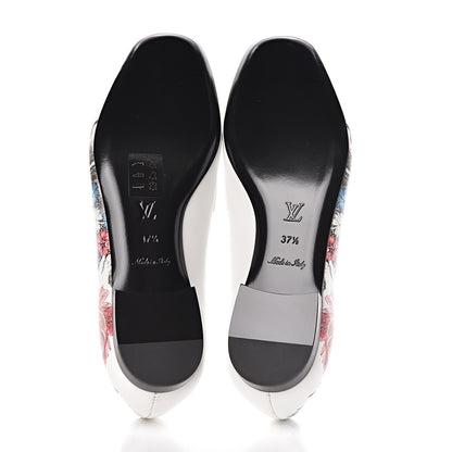 Louis Vuitton Calfskin Upper Case Flat Flowers Loafer 37.5 White Multicolor 5 of 10