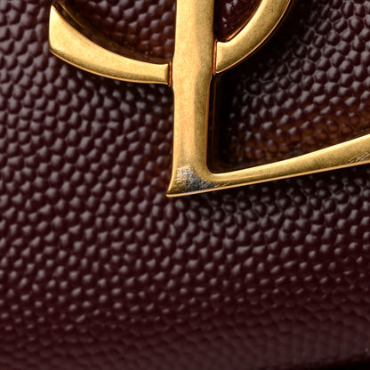 Saint Laurent Grain de Poudre Medium Classic Monogram Cassandra Top Handle Rouge Legion 14 of 14