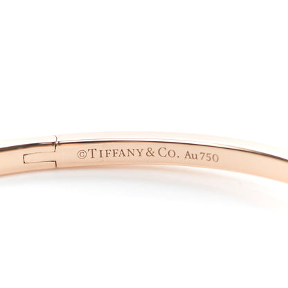 Tiffany 18K Rose Gold Narrow T T1 Hinged Bangle Bracelet 5 of 6