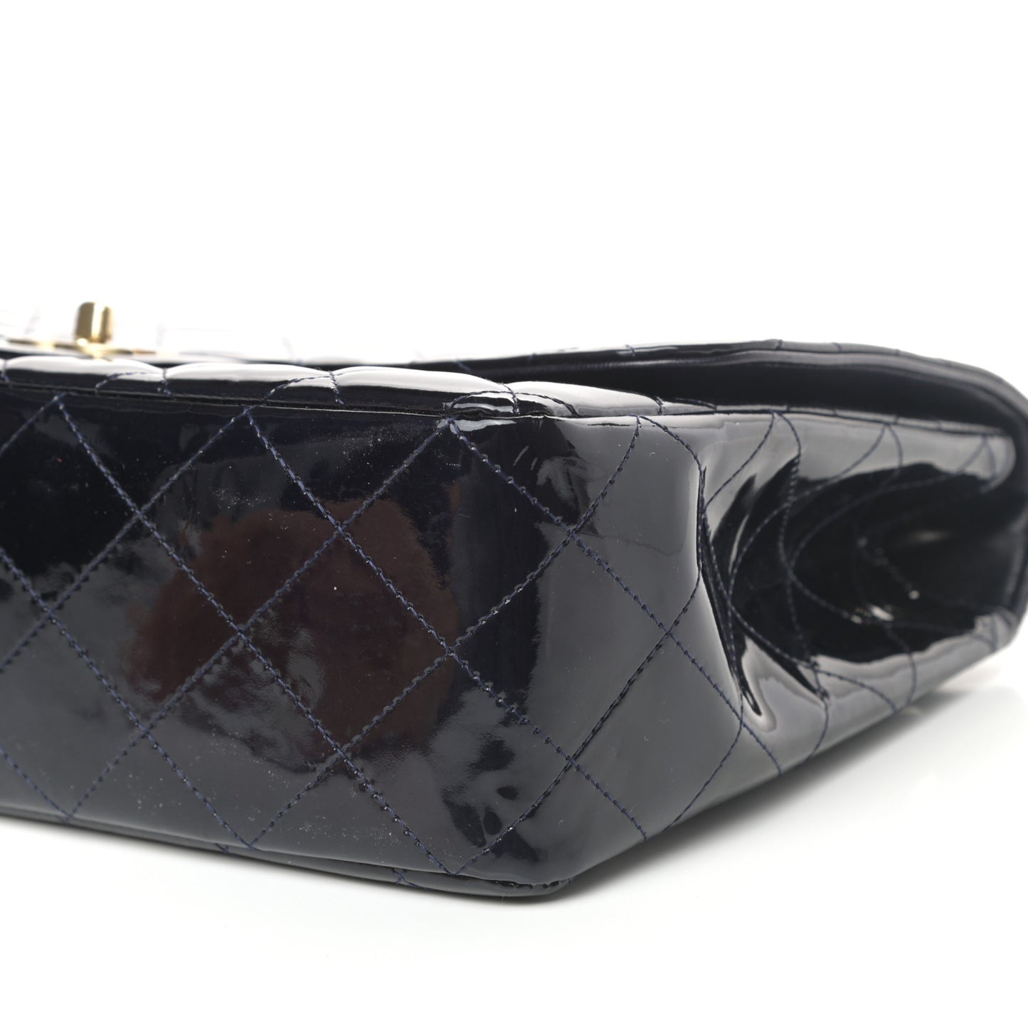 Patent Quilted Mobile Art Jumbo Single Flap Navy