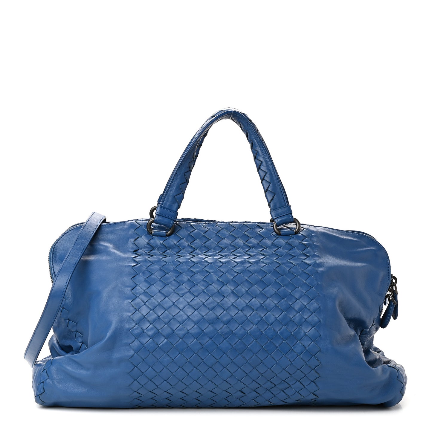 Calfskin Intrecciato Large Leggero Tote Blue
