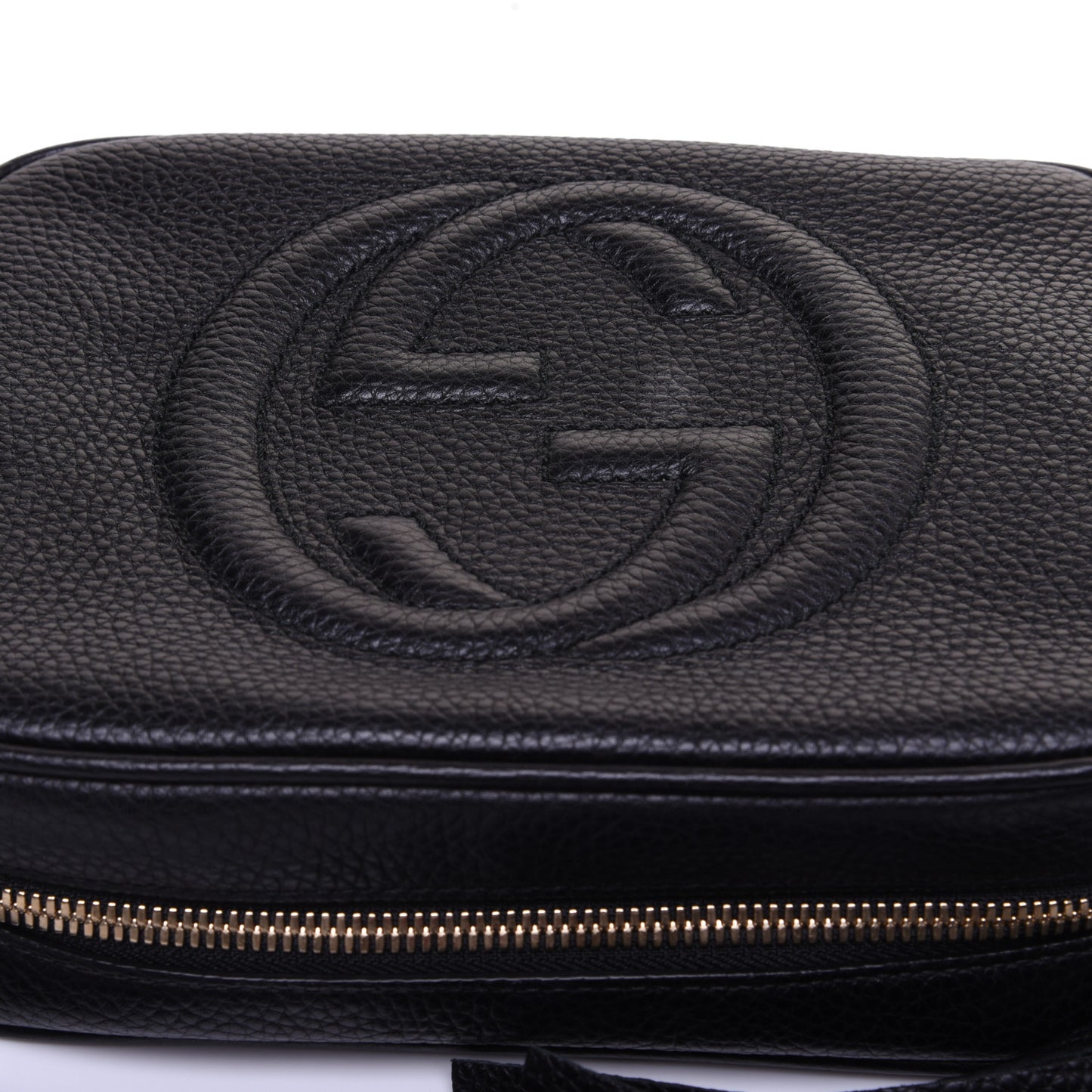 Pebbled Calfskin Small Soho Disco Bag Black