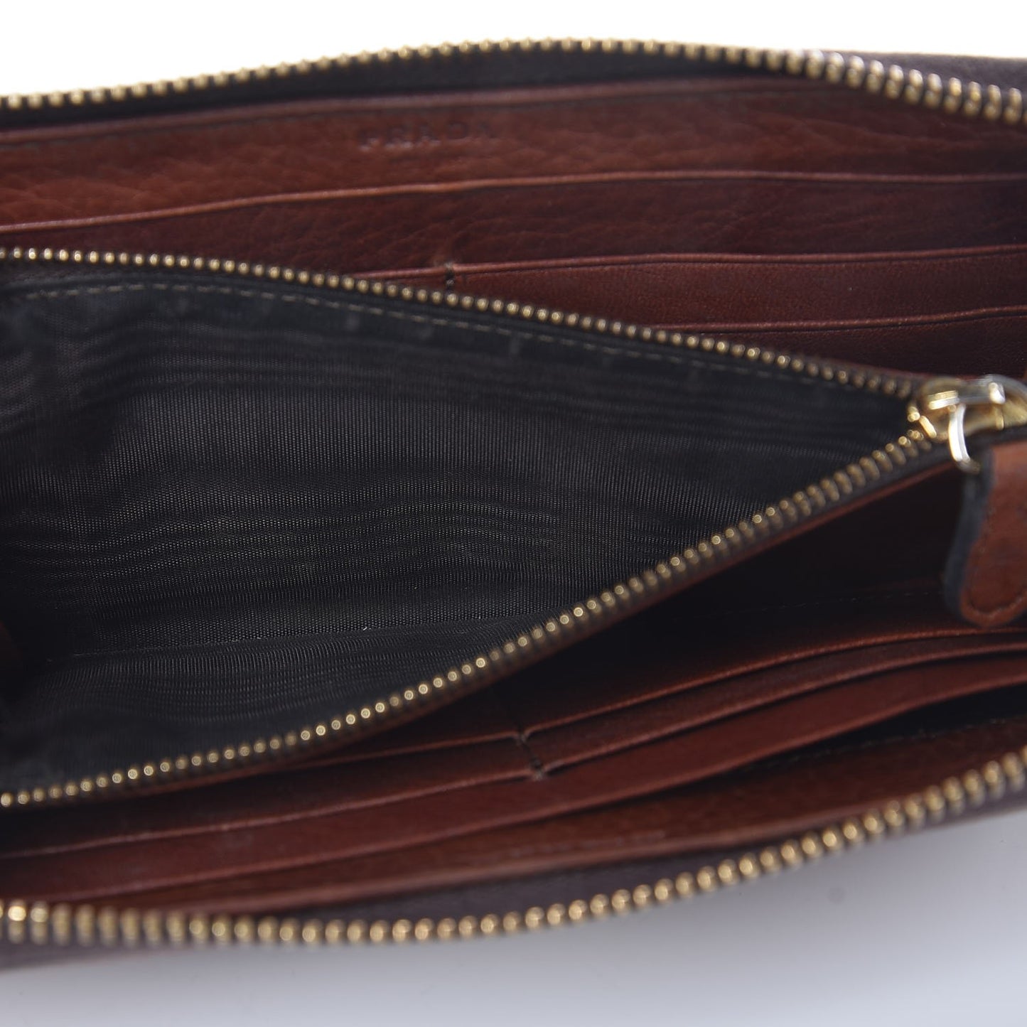 Vitello Daino Metal Zip Around Wallet Cacao