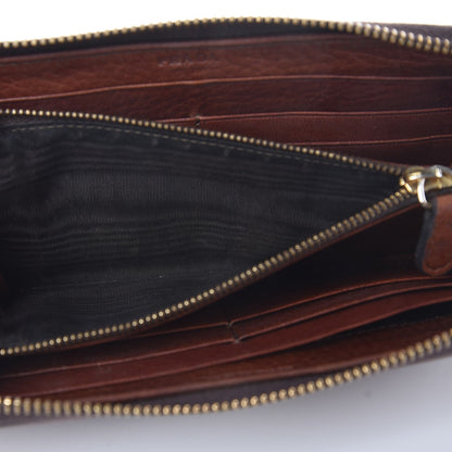 Prada Vitello Daino Metal Zip Around Wallet Cacao 5 of 10