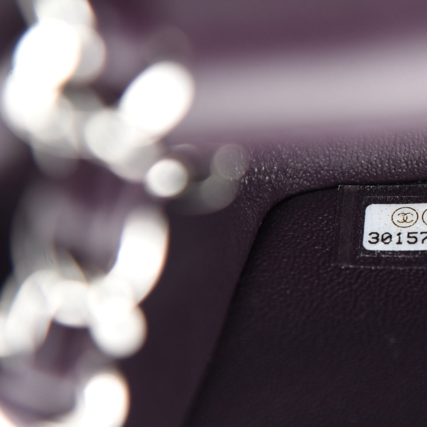 Lambskin Quilted Mini Rectangular Flap Dark Purple