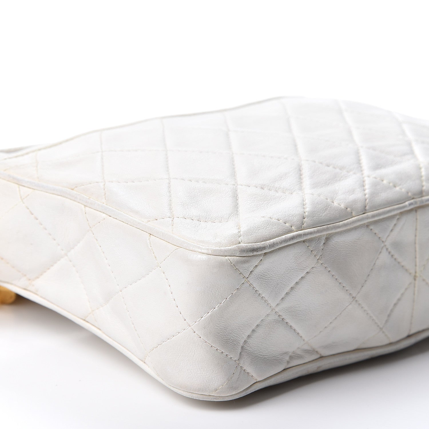 Chanel Lambskin Quilted Tassel Camera Case White 12 of 13