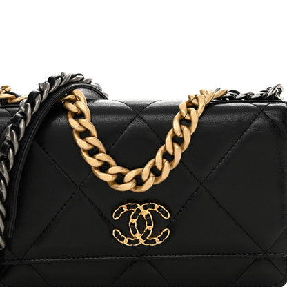 Chanel Lambskin Quilted Chanel 19 Wallet On Chain WOC Black 9 of 14