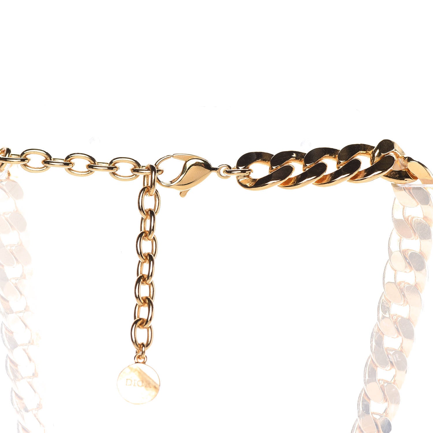 Christian Dior Metal Danseuse Etoile Chain Choker Necklace Gold 5 of 6