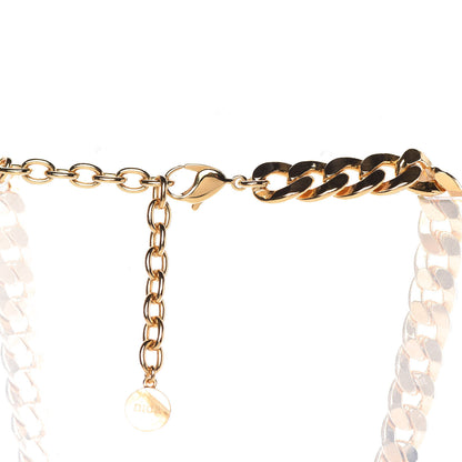 Christian Dior Metal Danseuse Etoile Chain Choker Necklace Gold 5 of 6