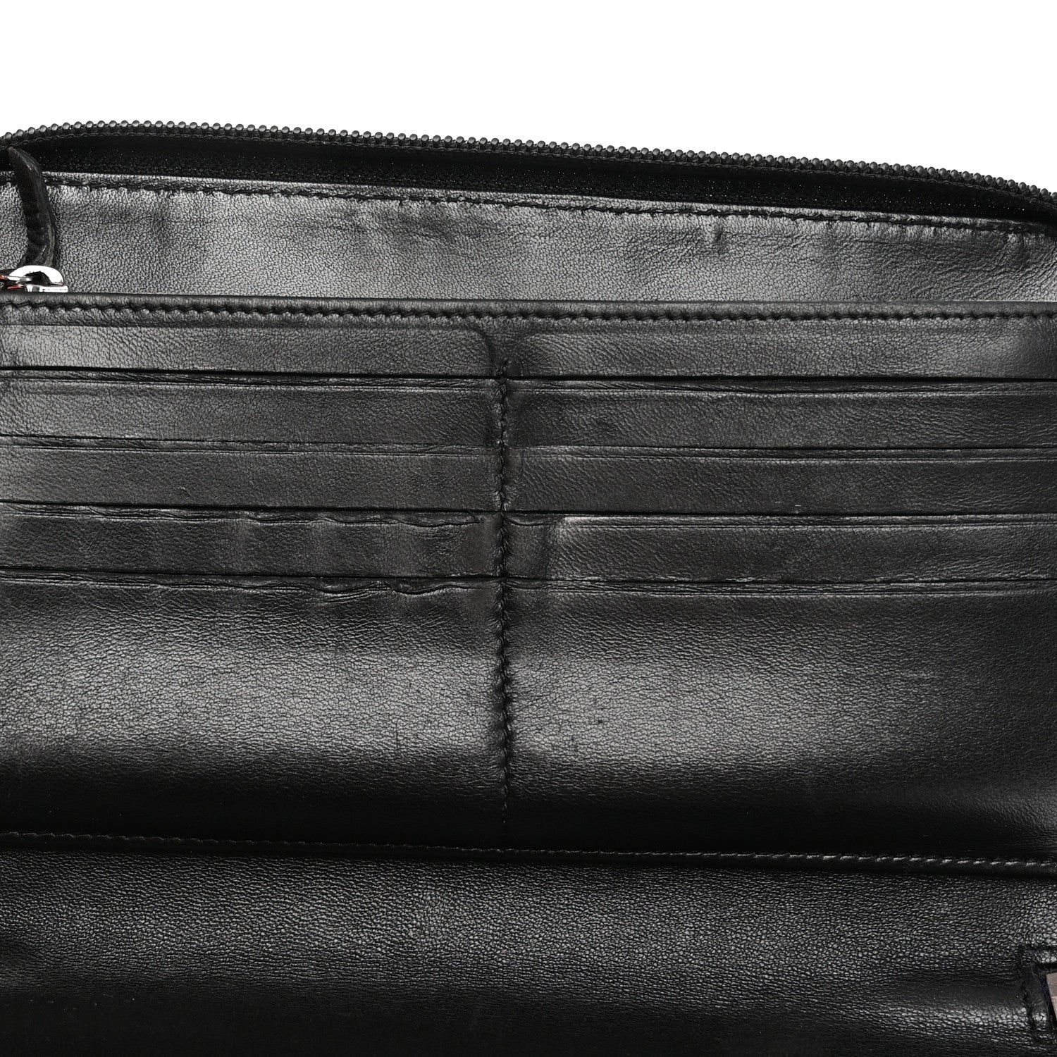 Chanel Lambskin Camellia Embossed Zip Around Organizer Wallet Black 10 of 16