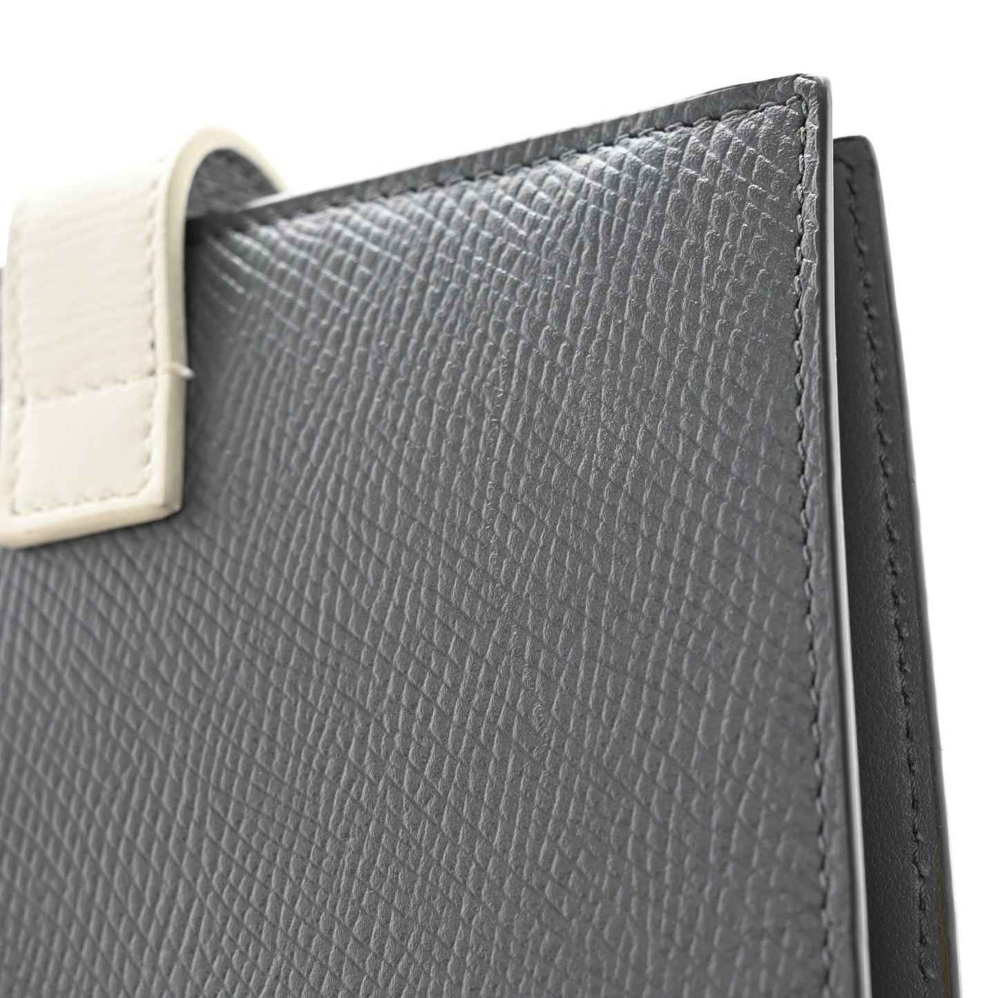 Grained Calfskin Medium Multifunction Strap Wallet Black Chalk