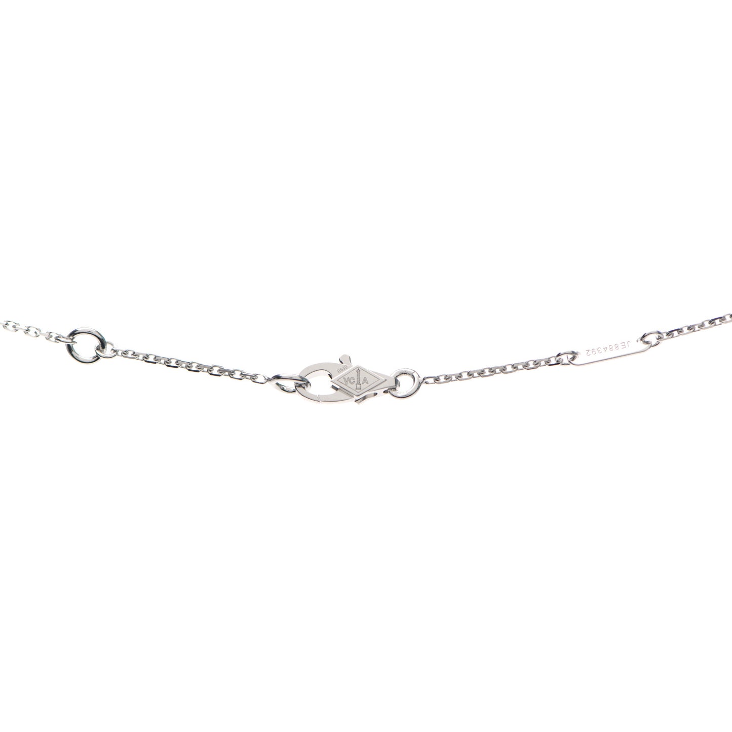 18K White Gold Diamond Sweet Alhambra Pendant Necklace