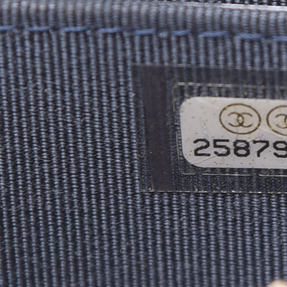 Chanel Metallic Caviar Quilted Zip Coin Purse Dark Blue 7 of 8