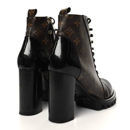 Louis Vuitton Patent Calfskin Monogram Star Trail Ankle Boots 41 Black 4 of 9
