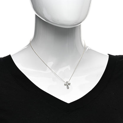 Tiffany Sterling Silver 16mm Elsa Peretti Cross Pendant Necklace 2 of 5