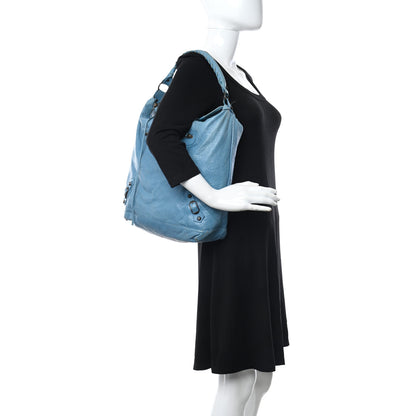 Balenciaga Agneau Classic Hardware Day Hobo Bleu Indigo 2 of 13