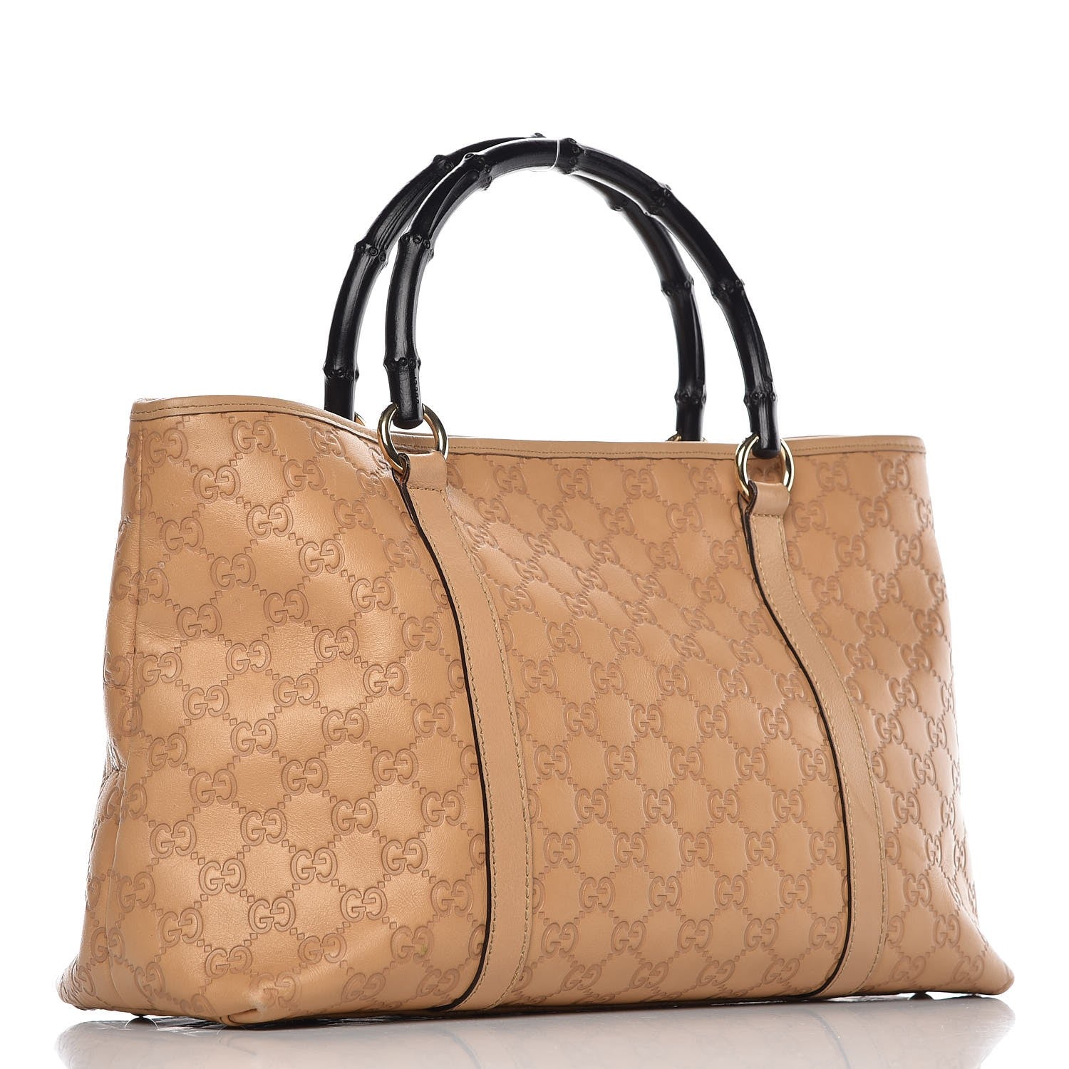 Gucci Guccissima Bamboo Joy Tote Light Sand 3 of 12