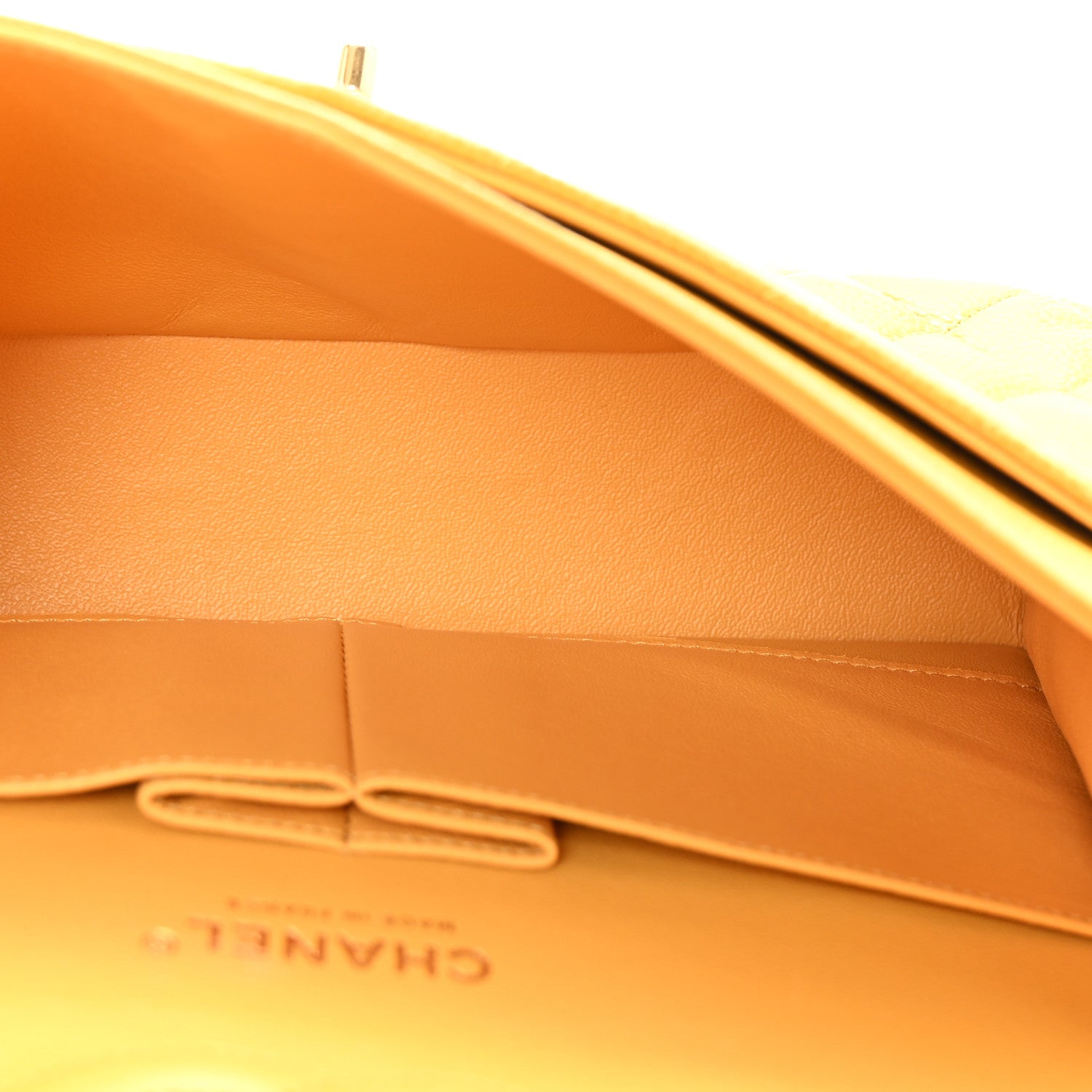Chanel Caviar Quilted Medium Double Flap Yellow 5 of 10