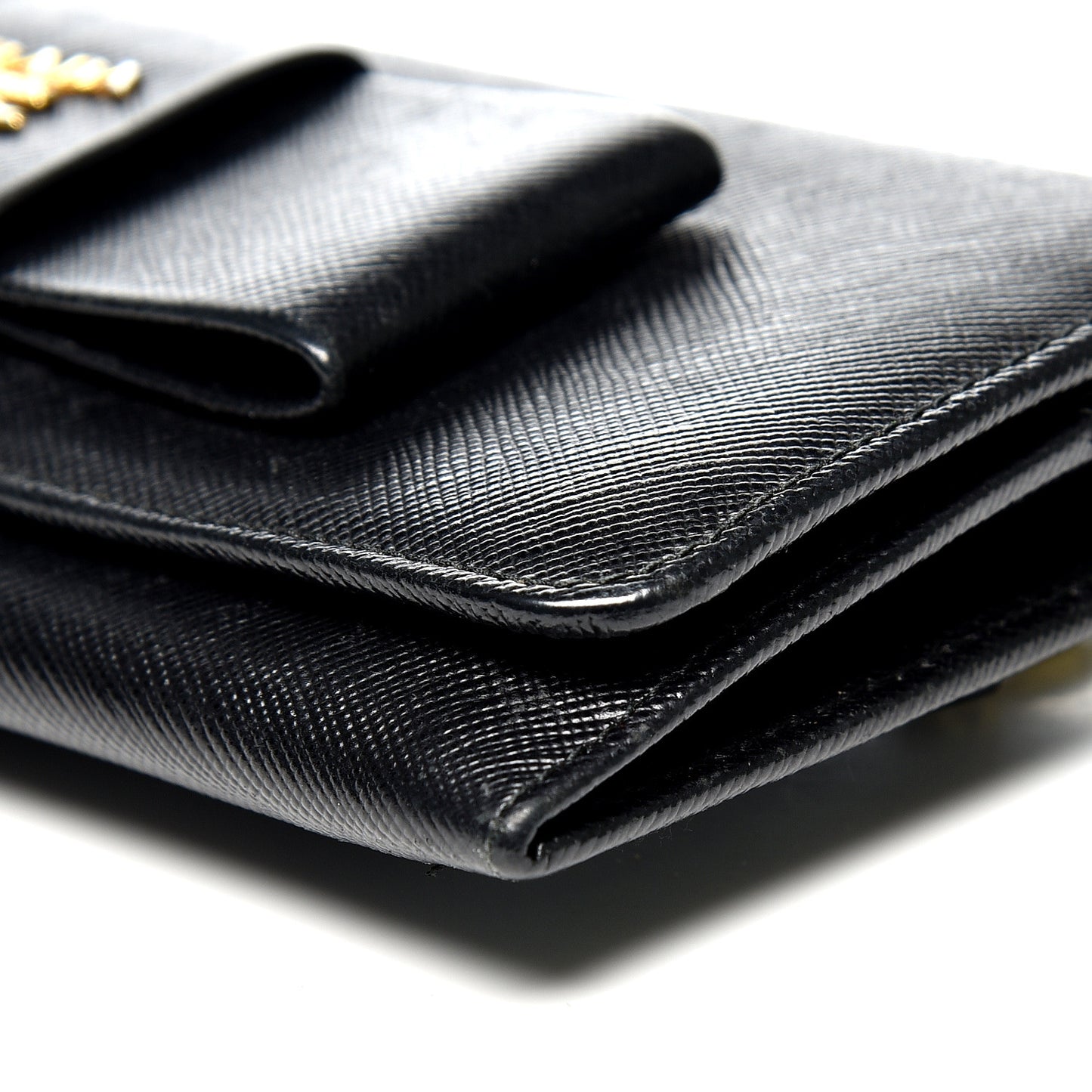 Saffiano Bow Continental Wallet Nero Black