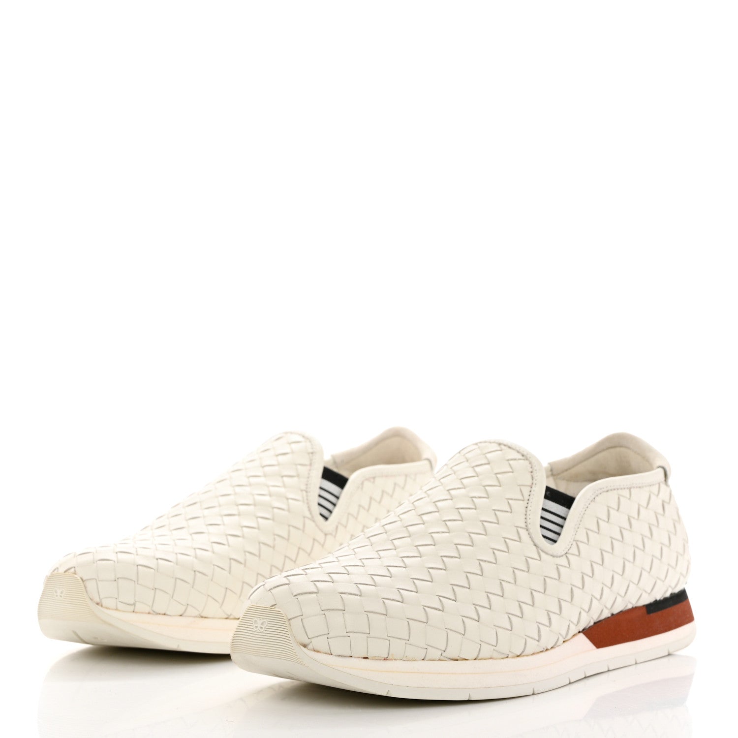 Bottega Veneta Nappa Intrecciato Mens Slip On Sneakers 44 White 3 of 10