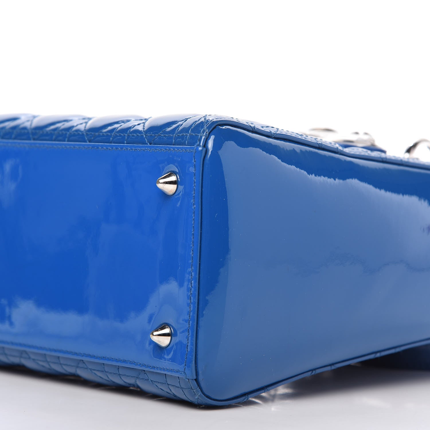 Christian Dior Patent Cannage Medium Lady Dior Blue 7 of 10