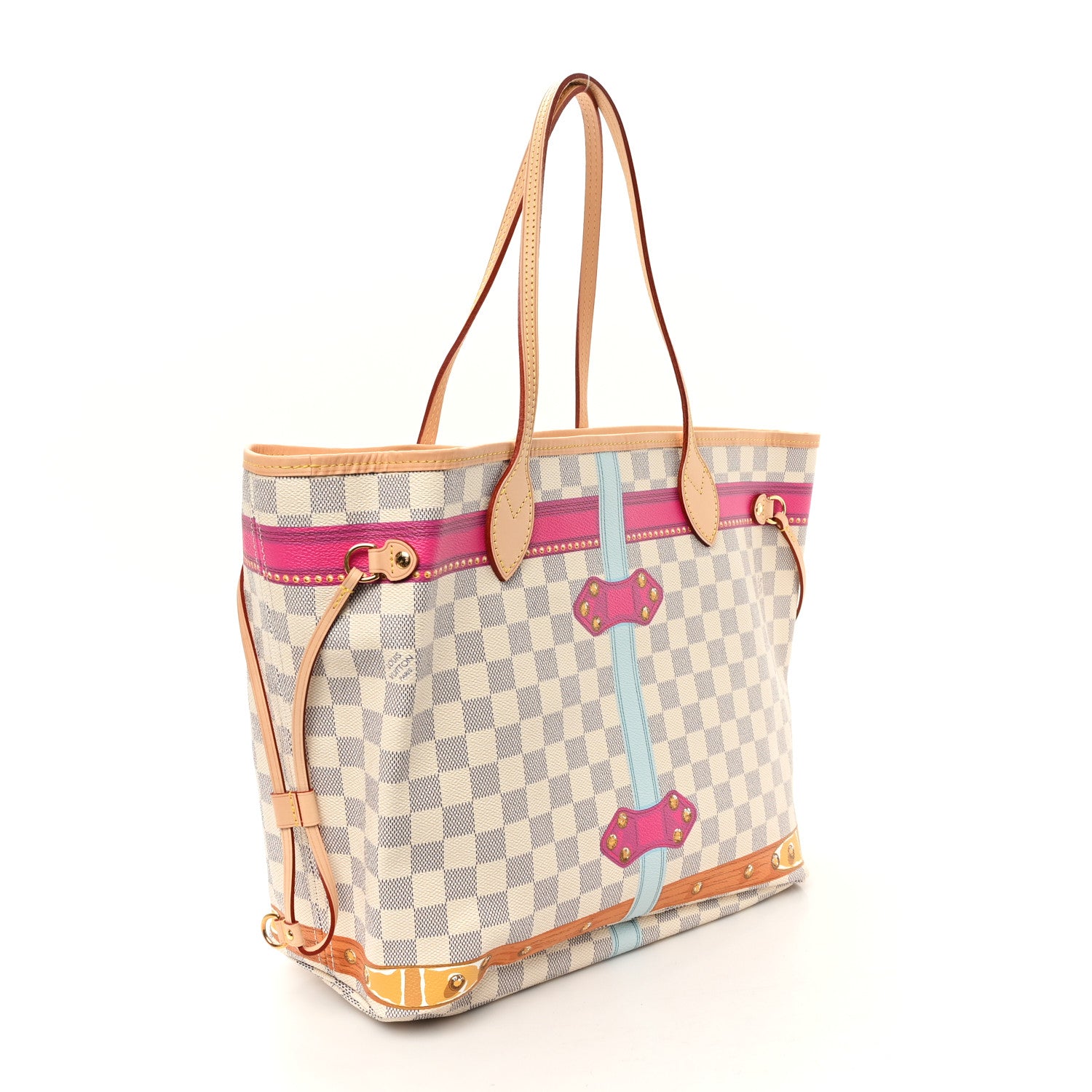Louis Vuitton Damier Azur Summer Trunks Newport Beach Neo Neverfull MM 4 of 11