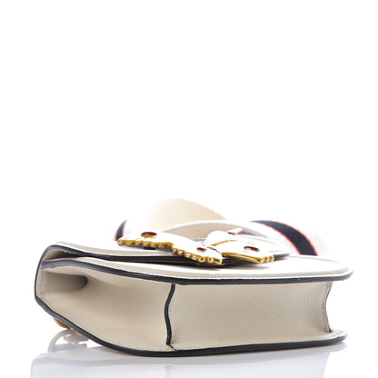 Gucci Calfskin Web Stripe Butterfly Small Totem Shoulder Bag White 4 of 10