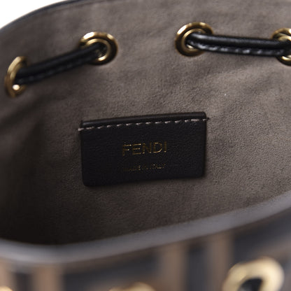 Fendi Vitello Liberty F is Fendi Bi-Color FF 1974 Embossed Mini Mon Tresor Bucket Bag Maya Black 8 of 10