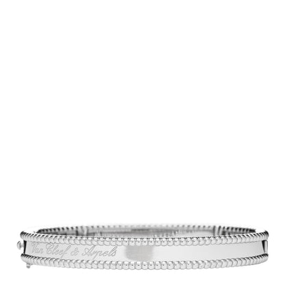 Van Cleef & Arpels 18K White Gold Perlee Signature Bangle Bracelet M 3 of 4