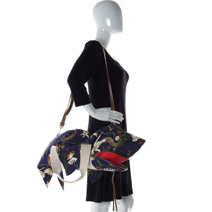 Loewe Canvas Calfskin Mermaid Print Paulas Ibiza Shark Holdall Navy Multicolor 3 of 10