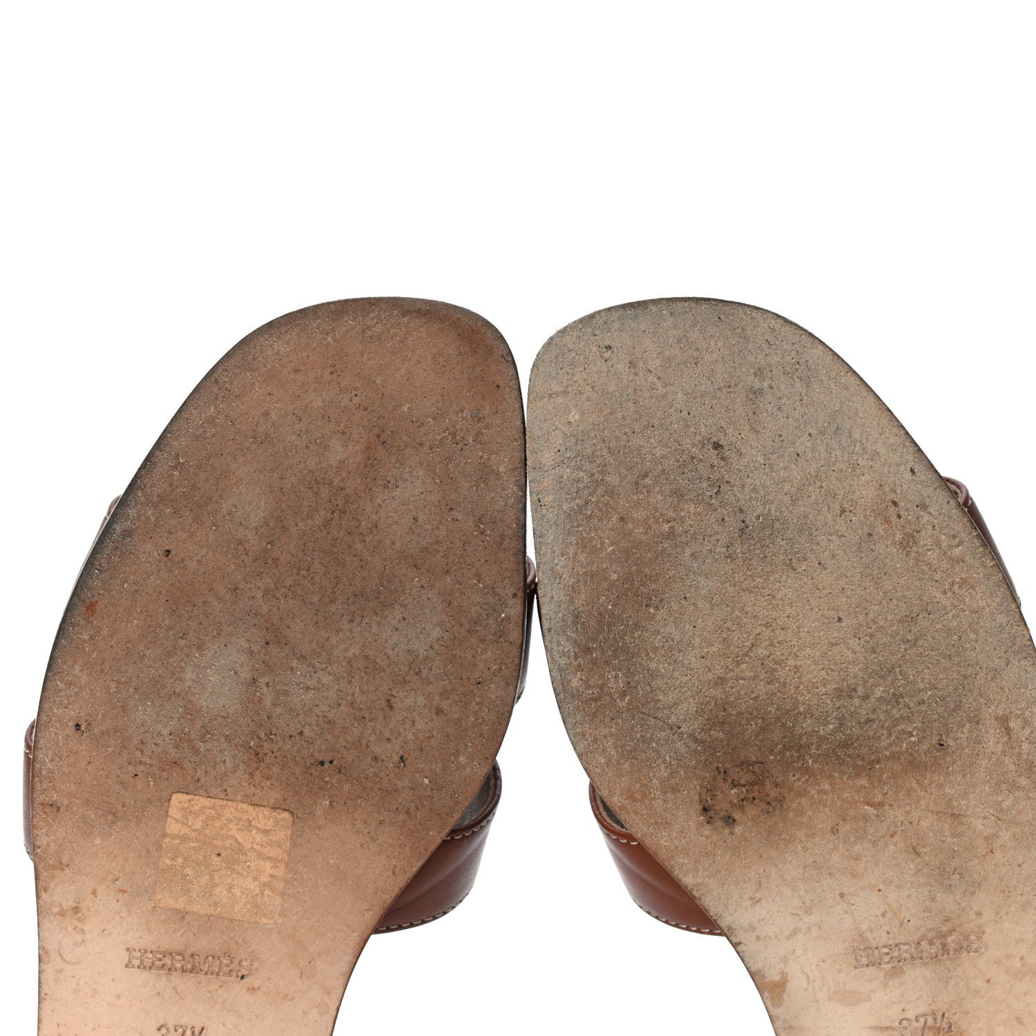 Hermes Box Calfskin Oran Sandals 37.5 Gold 12 of 15