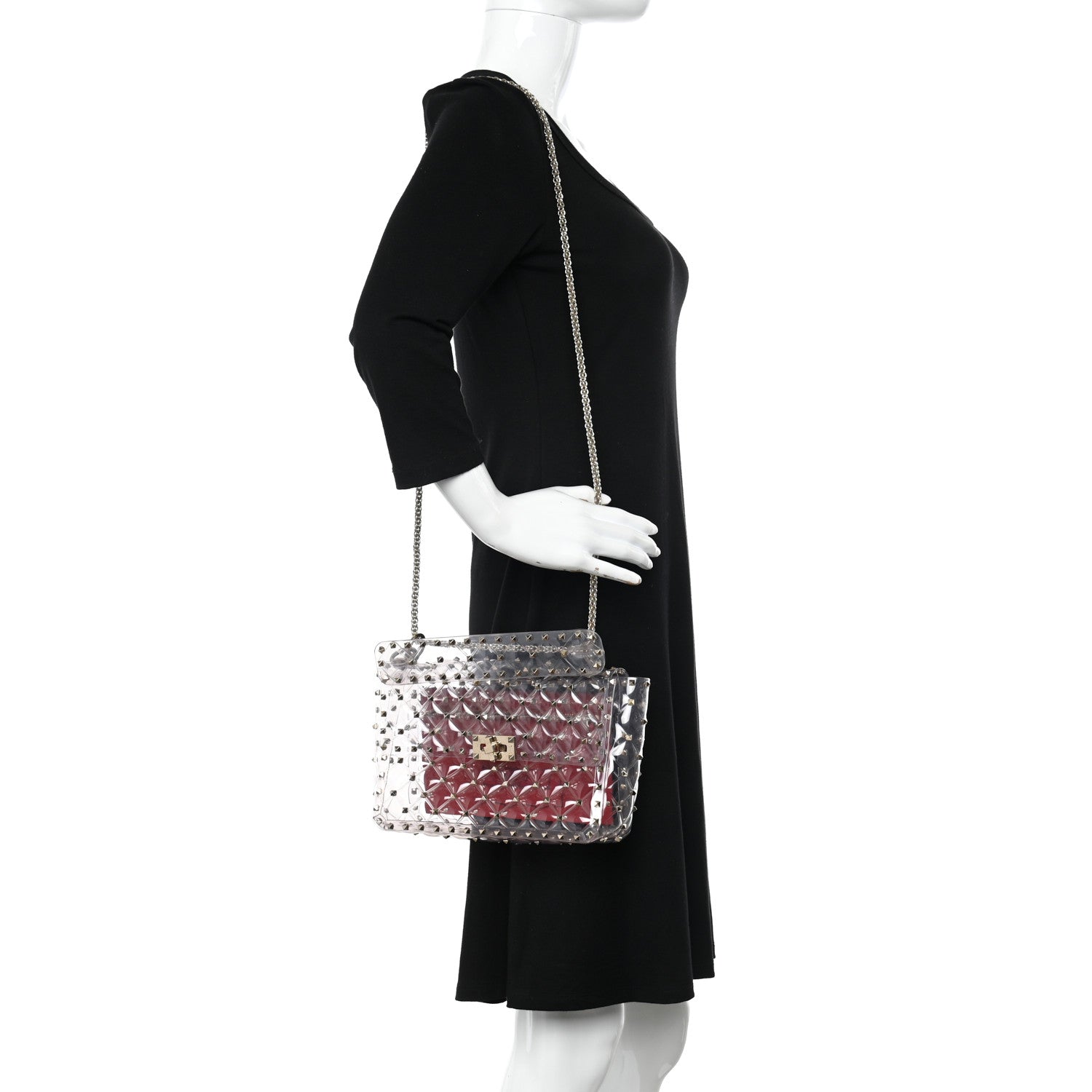 Valentino Garavani PVC Medium Rockstud Spike Shoulder Bag 2 of 12