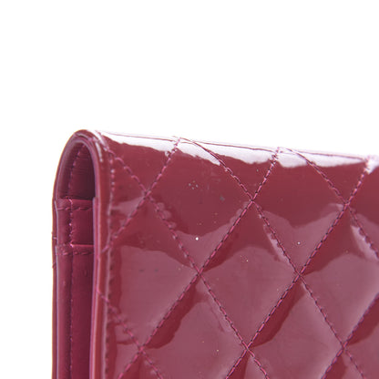 Chanel Patent Calfskin Quilted Large Brilliant Flap Wallet Fuchsia 9 of 11