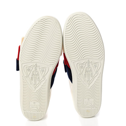 Gucci Calfskin Womens Velvet Bow Ace Sneakers 37.5 White 5 of 9