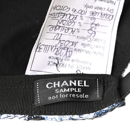 Chanel Cotton CC Cap Hat Blue White Beige 9 of 10