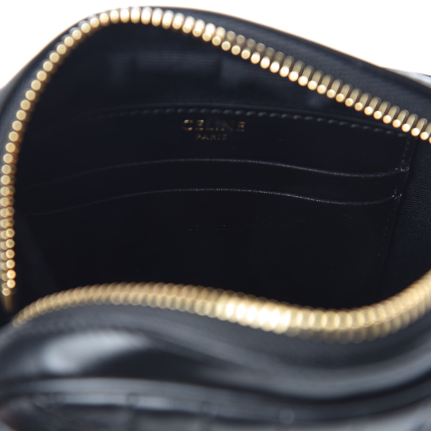 Celine Calfskin Quilted Small C Charm Bag Black 7 of 12