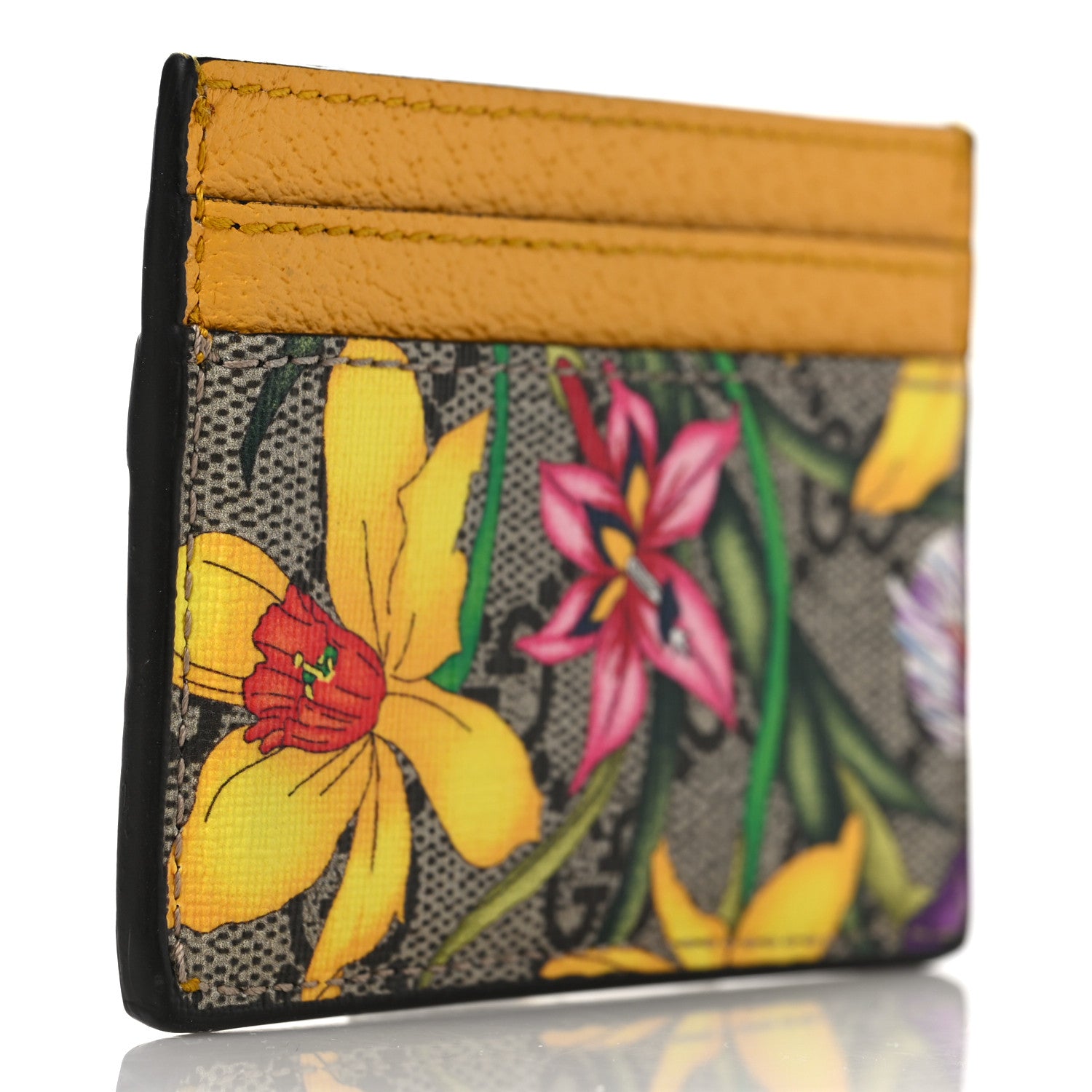 Gucci GG Supreme Monogram Flora Web Ophidia Card Holder Beige Multicolor Crop 3 of 6